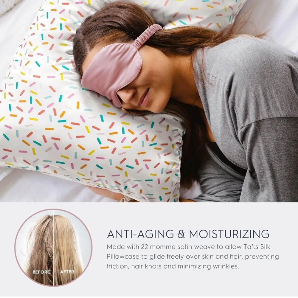 New Tafts Silk Pillow Cases - 22mm 100% Pure Mulberry 6A (Sprinkle, King, 2pc)